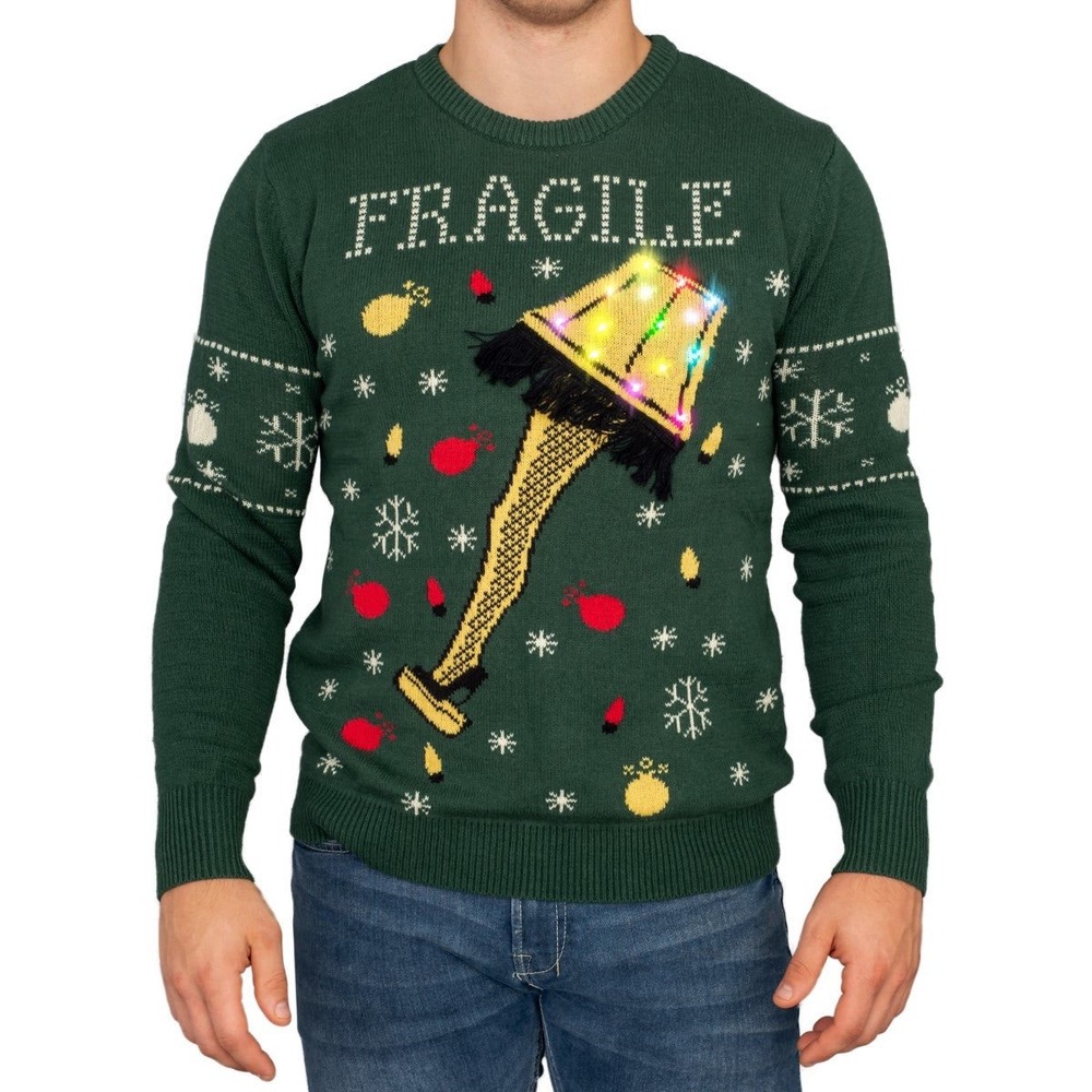 A Christmas Story Leg Lamp Light Up (LED Lighting) Ugly Christmas Sweater 2X‎